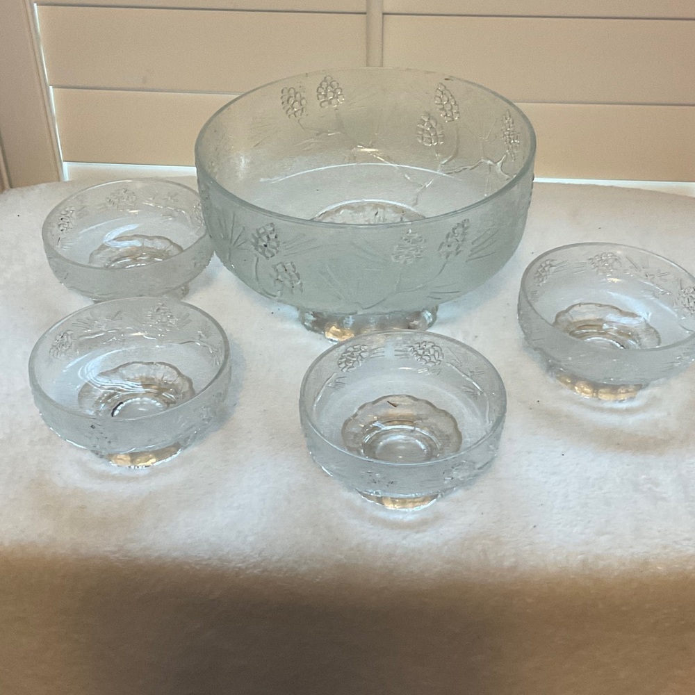 Elegant Glass Punch Bowl Set